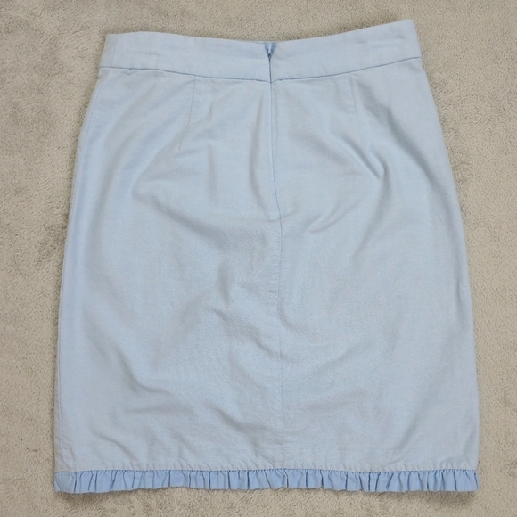 J. Crew Chambray Petal Wrap Ruffle Skirt - Picture 7 of 12